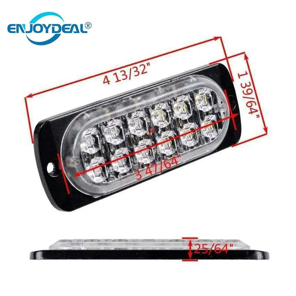 Grill led lights 20pc 36W 12V-24V Amber 12LED Car Truck Strobe Flash Emergency Warning Bar Light Car LED Light Bar Blue Red Lamp Warning Light