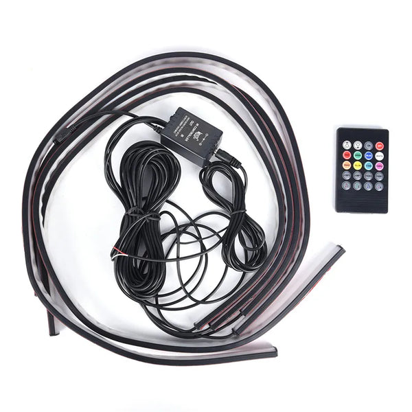 4Pcs Atmosphere Lamp RGB LED Under Car Tube Strip Underbody Glow Neon Enhance your car's style and ambiance with our 4Pcs Atmosphere Lamp RGB LED Under Car Tube Strip Underbody Glow Neon Light Kit. With wireless control, you can easilyAuto Lights Solutions Auto Lights Solutions Car Tube Strip Underbody Glow Neon Light Kit Wireless Control